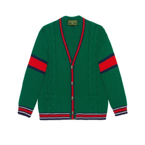 gucci diy unisex wool cardigan size x small green